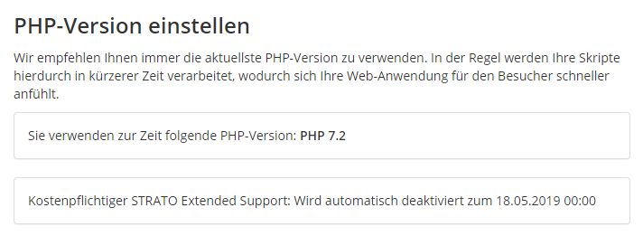 PHP veraltet? Vorsicht beim Strato PHP Extended Support